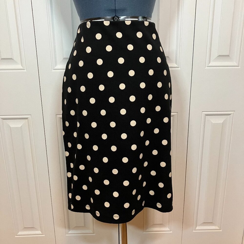 Ann Taylor Black and Tan Polka Dot Skirt Size M